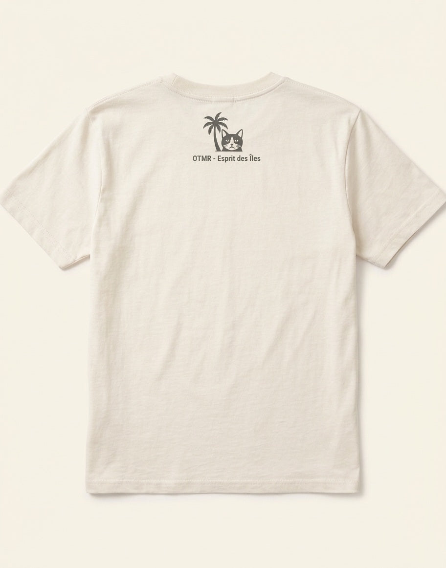 T-Shirt OTMR - Chat Tropical beige - Edition Limitée