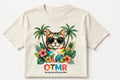 T-Shirt OTMR - Chat Tropical beige - Edition Limitée